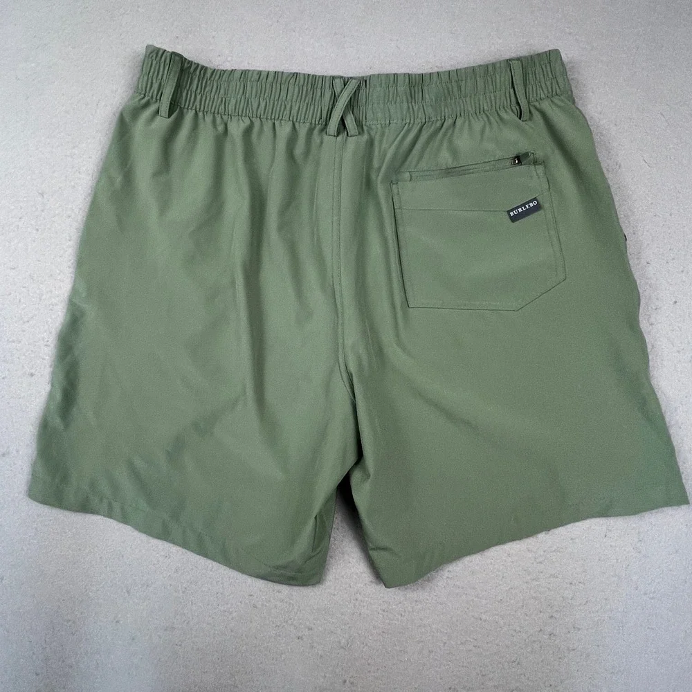 Burlebo Performance Shorts Mens XL Green Fishing Hiking Outdoor Everyday Sporty